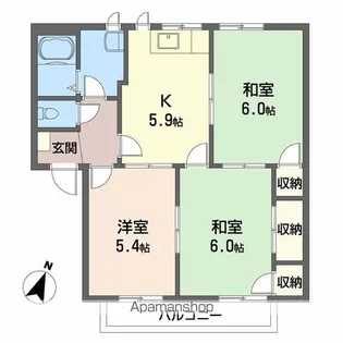 プレジオ泉田【2階】の間取り