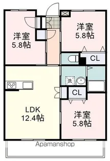 プランドール葵【3階】の間取り
