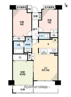 ロイヤルステージ松戸六実【5階】の間取り