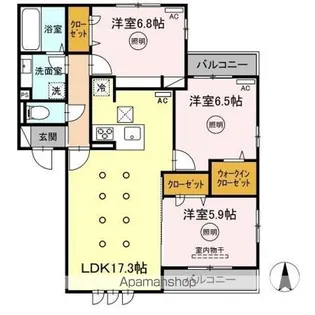 グランコート船塚【1階】の間取り