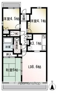 ハイツ座間【2階】の間取り