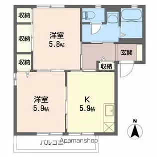 セザールⅡA【201号室】の間取り