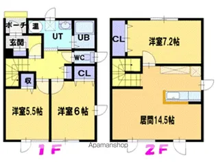 ヴィラ・エトワール【L-1号室】の間取り