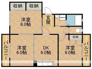 アマネセル堅田【1階】の間取り
