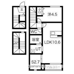 エストポミエ B棟【3階】の間取り