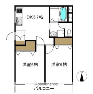 桐コーポ【1階】の間取り