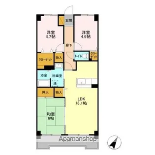 ヒロ末広【4階】の間取り