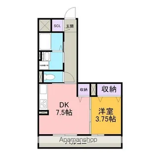 ホクラニ【201号室】の間取り