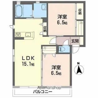 グランマスト古川北 B棟【1階】の間取り