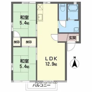 ヤマトハイツⅡA【2階】の間取り