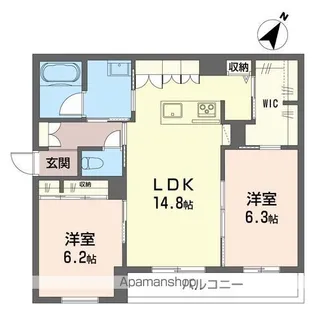 ベルクルーⅢ【303号室】の間取り