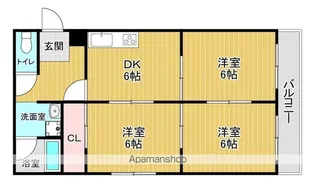 エフアール西田辺(旧ファイブコート西田辺)【203号室】の間取り
