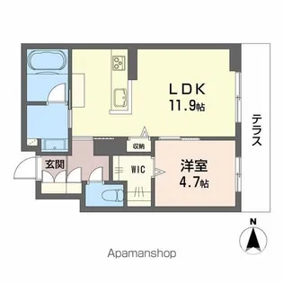 シャーメゾンエバンス【1階】の間取り