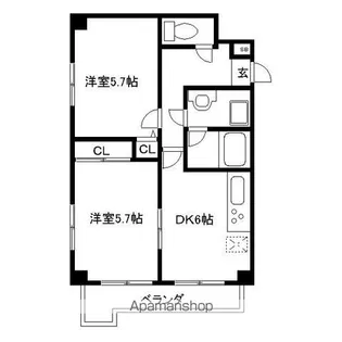 パティオ山の手【3階】の間取り