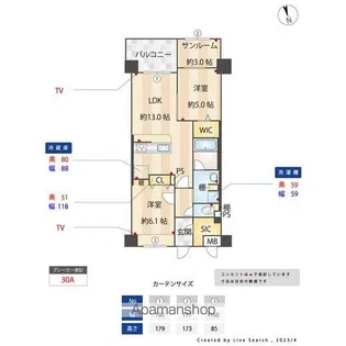 RISOIE‐CINQ【4階】の間取り