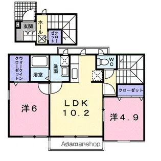 ハイグランツB【2階】の間取り