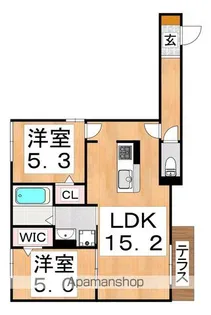 Passaro Grande北田辺【1階】の間取り