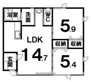 メゾン・ド・トパーズ【1階】の間取り