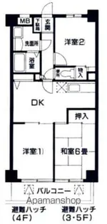 グリーンハイツ室橋【3階】の間取り