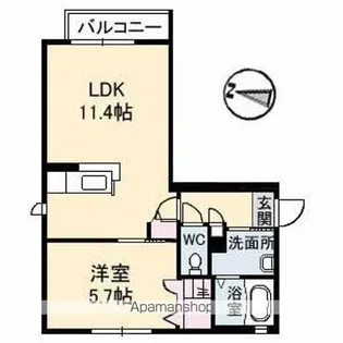 シャーメゾンフェリス 弐番館【2階】の間取り