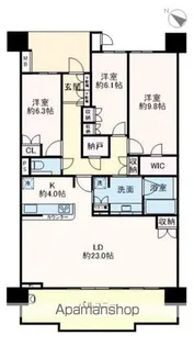 プラウド新浦安【13階】の間取り