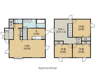 北海道千歳市清流7丁目【一戸建】の間取り