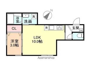 LUNA江尻Ⅱ【102号室】の間取り
