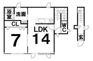 スイートピーM・K【K号室】の間取り