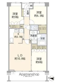パークハウス中村橋コルニエ【3階】の間取り