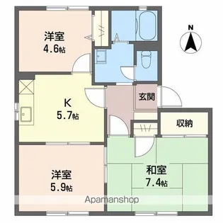 エスポワール可児B【1階】の間取り