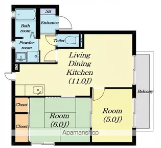 シティパレスⅡ【B102号室】の間取り