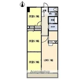 サンシティ貴船【1階】の間取り