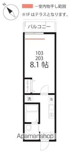 ハーミットクラブハウスメニャン【2階】の間取り