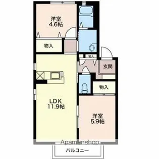 PROSPERE【ⅡB102号室】の間取り