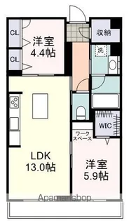 静岡県静岡市葵区柚木町【マンション】の間取り