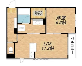 シャーメゾン二町【102号室】の間取り