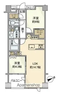 ジオ市谷仲之町【2階】の間取り