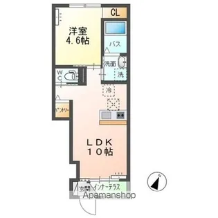 シェル グローリー(SHELL GLORY)B棟【102号室】の間取り