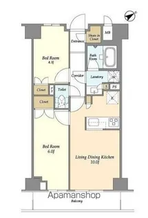市谷台町坂フロント【10階】の間取り