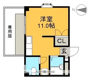 エトワール旭天神【1階】の間取り