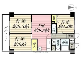 神奈川県横浜市鶴見区栄町通1丁目【マンション】の間取り