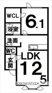 プラシード【1-B号室】の間取り
