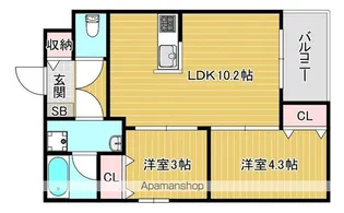 (仮)小頭町賃貸マンション【203号室】の間取り