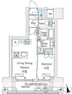 シーズンフラッツ浅草六丁目【4階】の間取り
