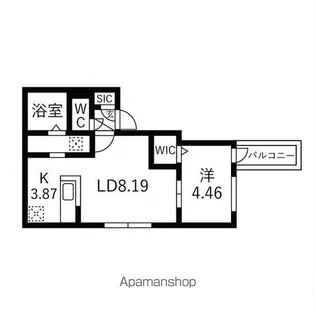 カレラ環状通東2ND【405号室】の間取り