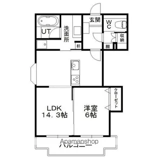 パークレジデンシャルB【102号室】の間取り