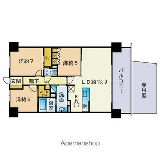 ジェイグラン平和【1階】の間取り