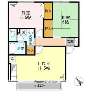ハイカムールアダチ【2階】の間取り