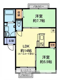 プール・トゥジュールⅠ【102号室】の間取り