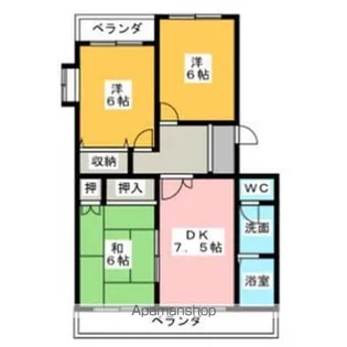 ハイツほのぼの【4階】の間取り